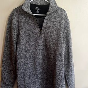 Haggar Cool 18 Pro Mens Large Pullover Sweatshirt  1/4 Zip Heathered Gray